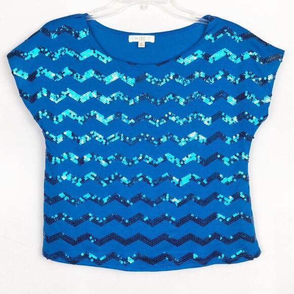 Love Fire Womens Top Small Y2K Sequin Cropped Boxy Party Event Night Out Evening - Picture 1 of 6